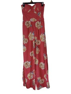 Band of Gypsies Floral Strapless Jumpsuit